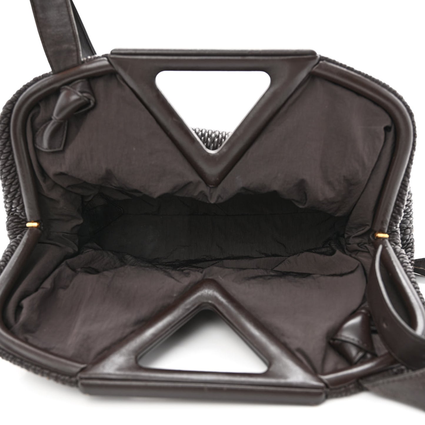 Lambskin Knit Medium The Point Triangle Bag Fondant