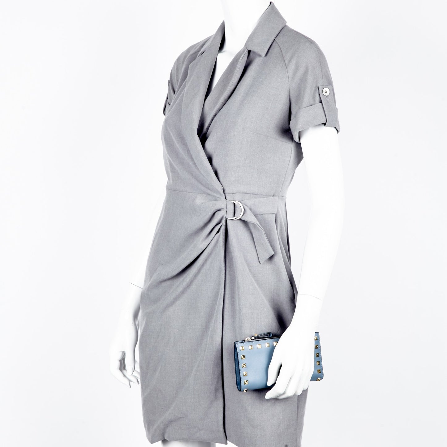 Calfskin Rockstud Continental Wallet London Stone