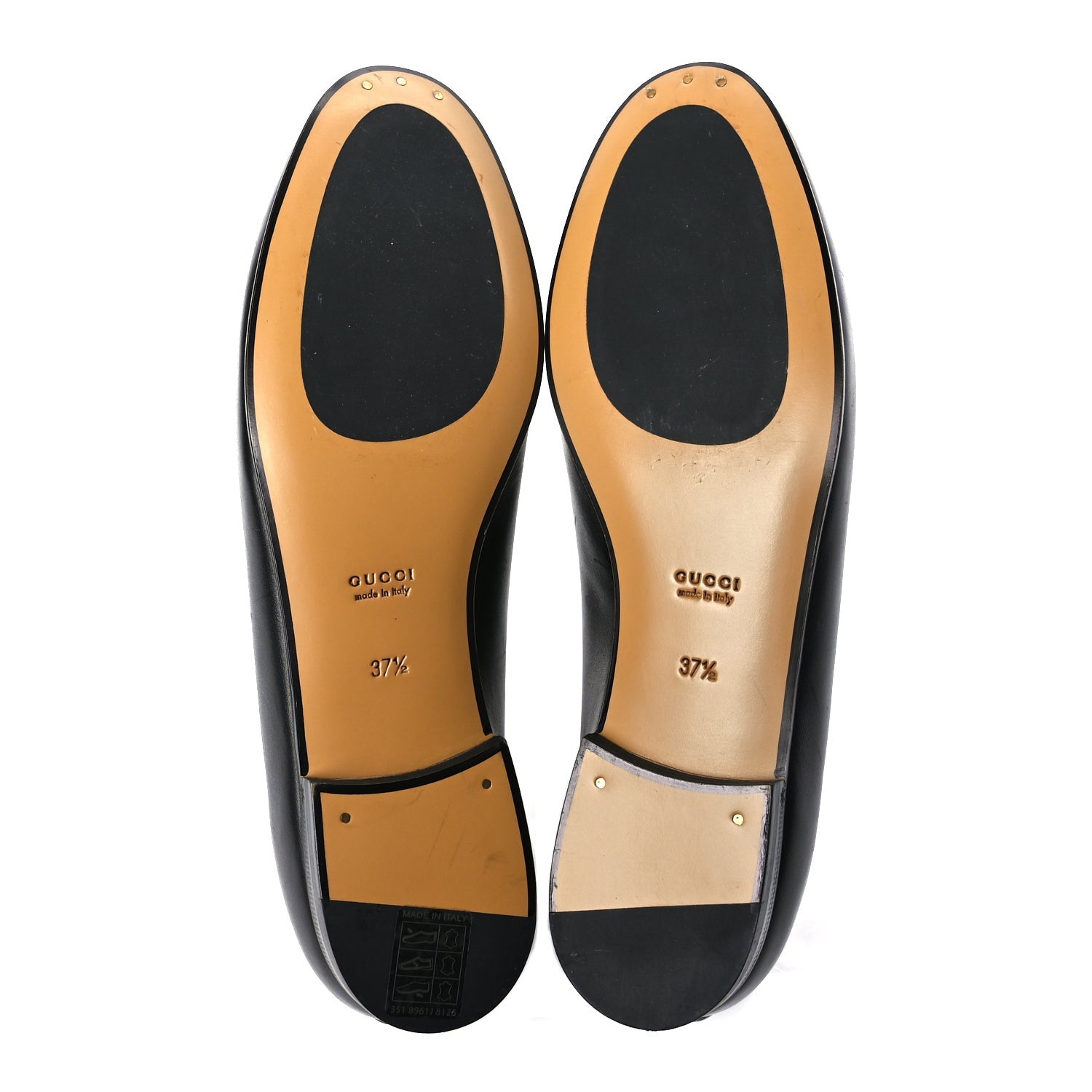 Gucci Calfskin Womens Jordaan Loafers 37.5 Black 6 of 9