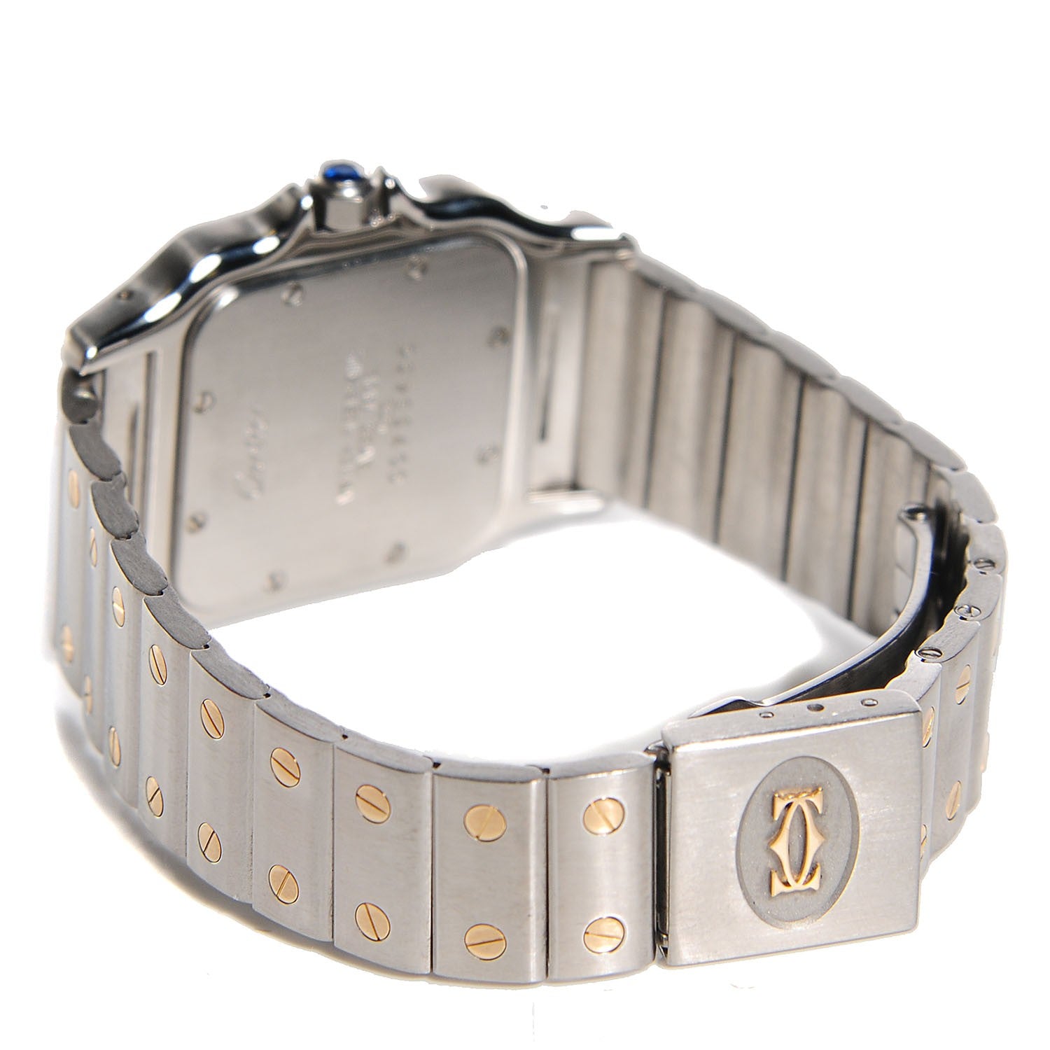 Cartier Stainless Steel 18K Yellow Gold 29mm Santos De Galbee Quartz Watch 13 of 15