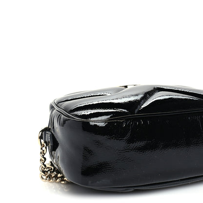 Gucci Patent Lambskin Matelasse Small GG Marmont Camera Bag Black 7 of 8