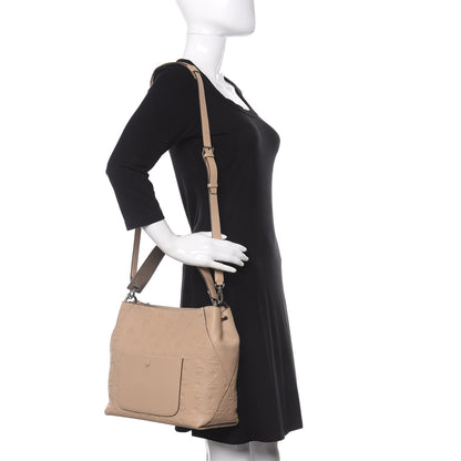 MCM Calfskin Ottomar Monogram Medium Klara Hobo New Beige 2 of 10