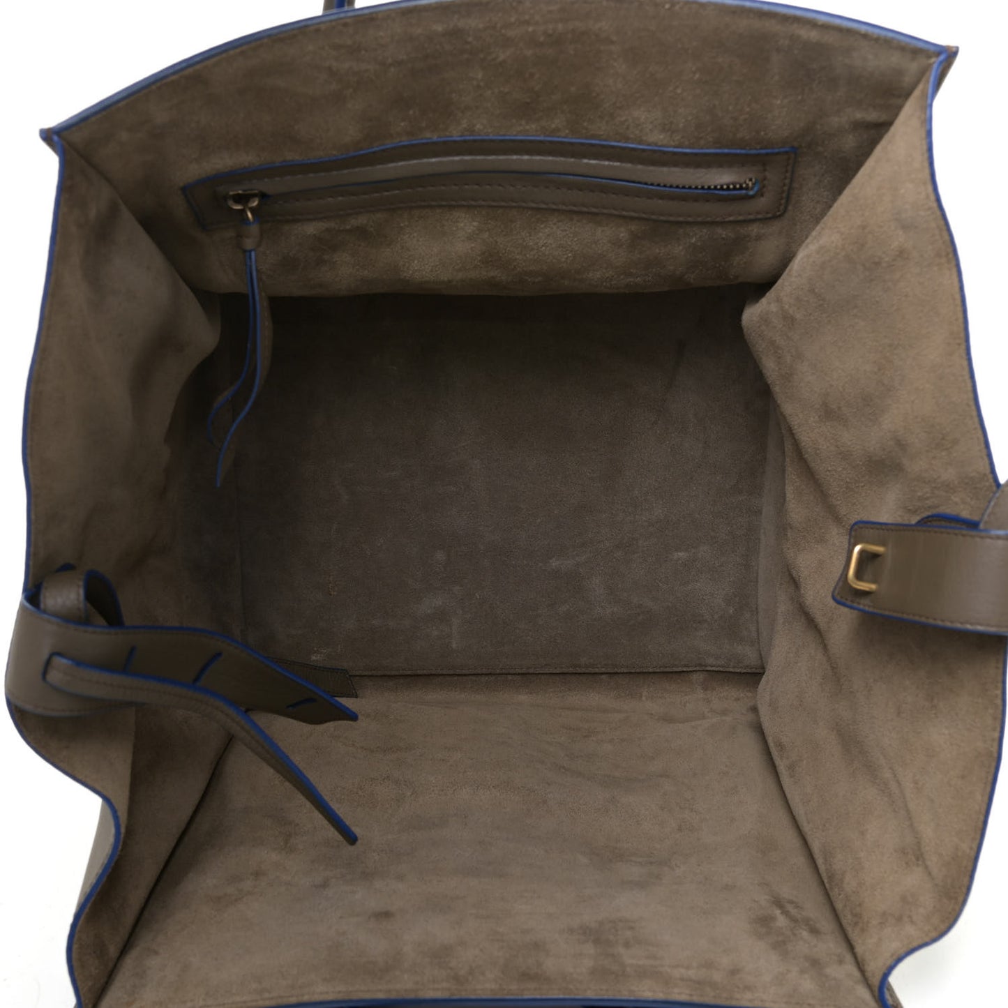 Supple Calfskin Medium Phantom Luggage Khaki Cobalt Trim