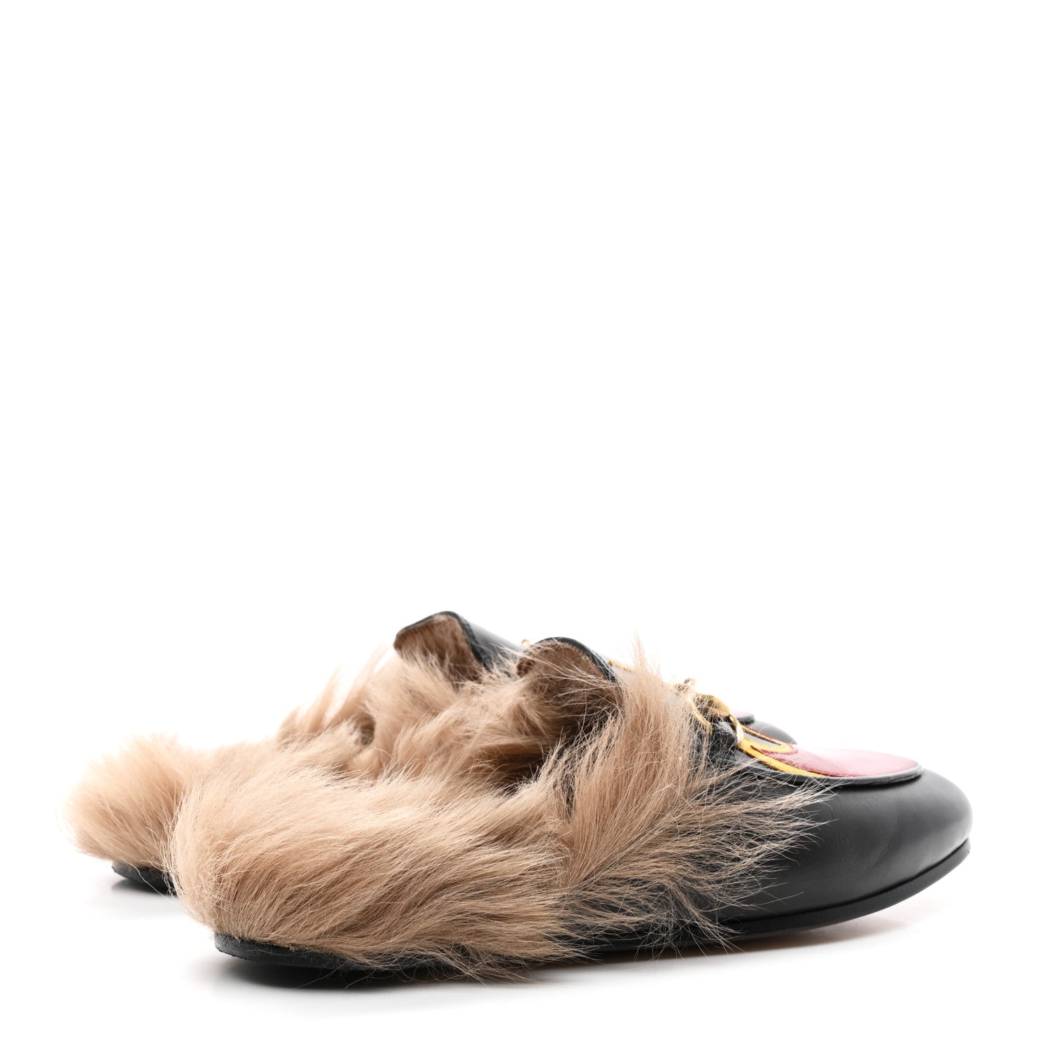 Gucci Calfskin Fur Flame Princetown Slippers 35 Black 4 of 8