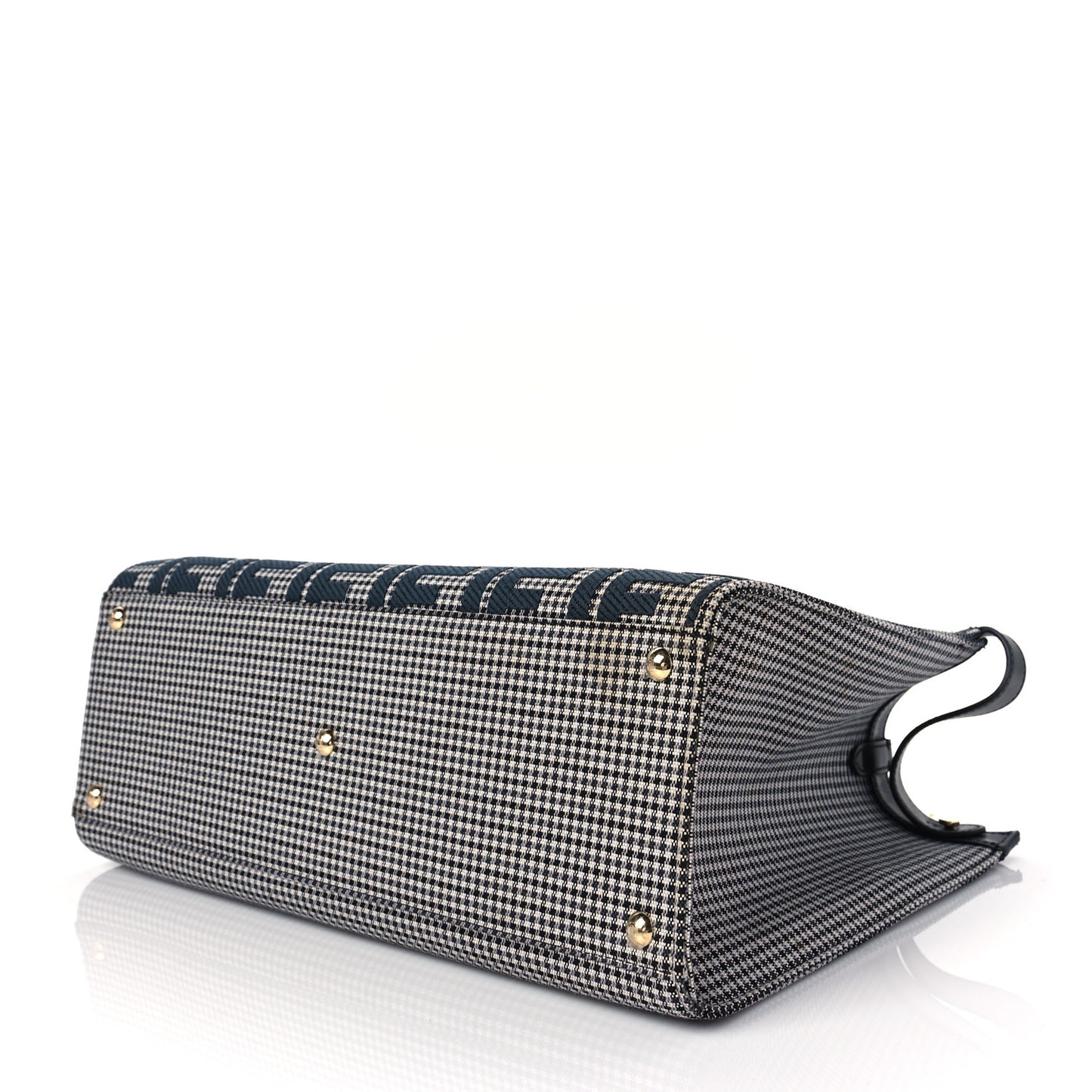 Wool Vitello King Houndstooth FF Embroidered Medium Peekaboo X-Tote Grigio Anthracite