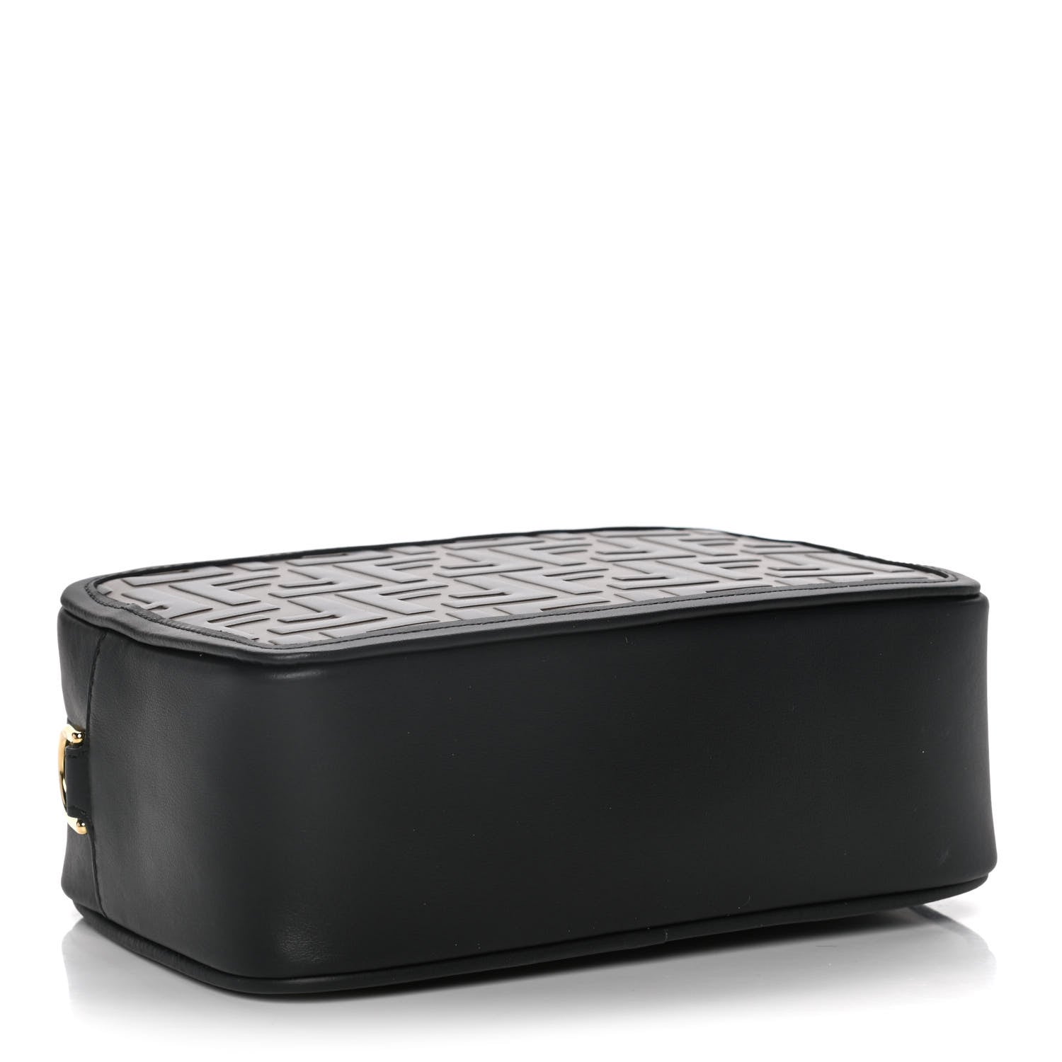 Fendi Vitello Century Bi-Color FF 1974 Embossed Mini Camera Case Maya Black 4 of 16