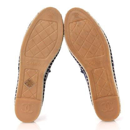 Chanel Denim Toile CC Espadrilles 40 Navy Black 7 of 7