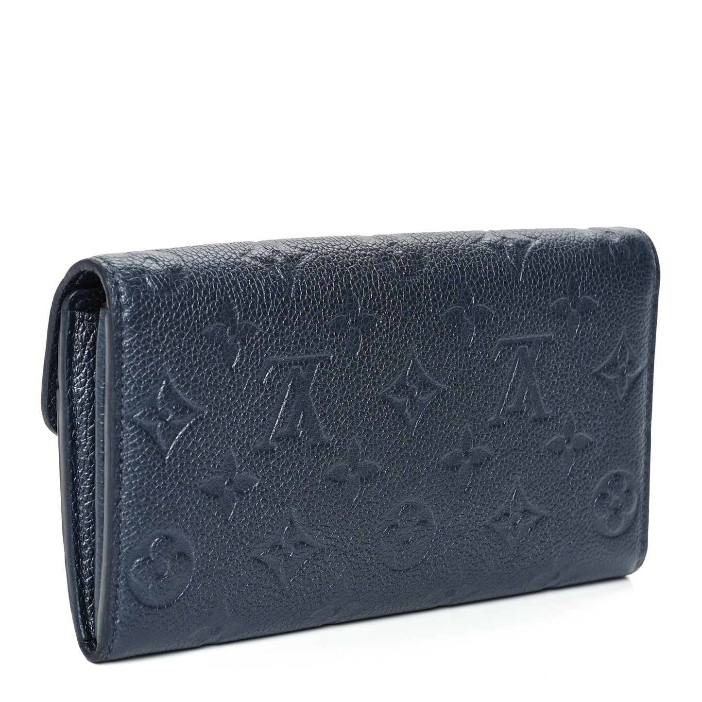 Metallic Empreinte Monogram Crystal Flower Sarah Wallet Navy Blue