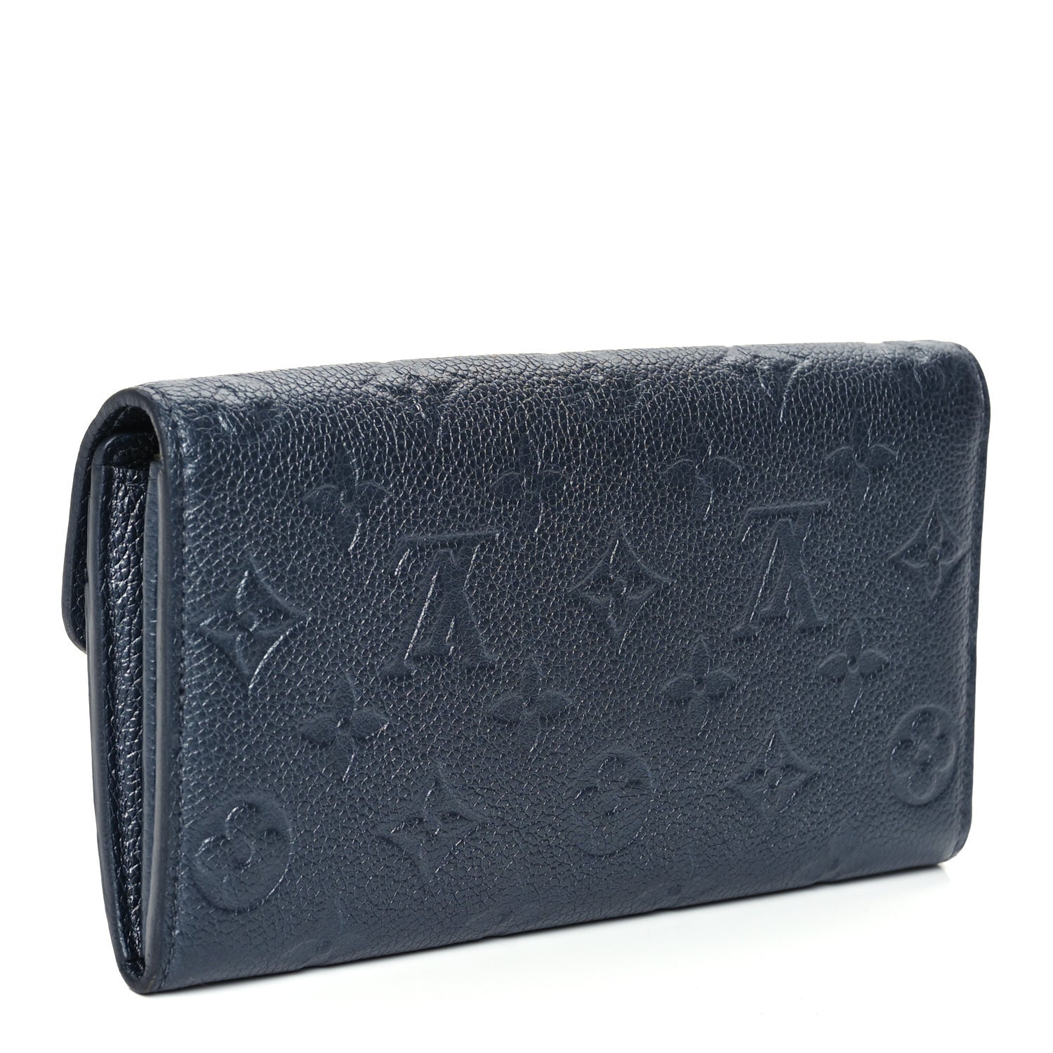 Louis Vuitton Metallic Empreinte Monogram Crystal Flower Sarah Wallet Navy Blue 3 of 7