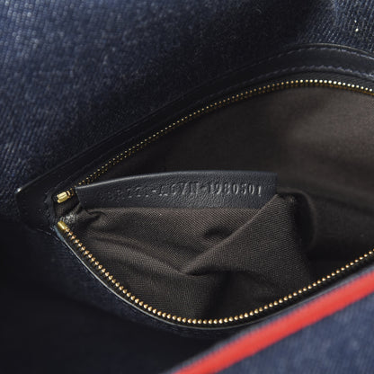 Fendi Denim Large Baguette Blue Rosso 6 of 9