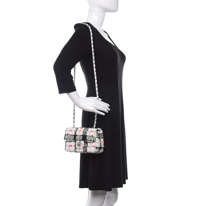 Chanel Tweed Quilted Mini Rectangular Flap Black White Pink 2 of 11