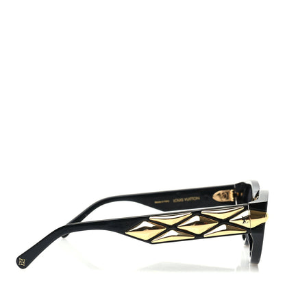 Louis Vuitton Acetate LV Malletage Cat Eye Sunglasses Z1986 Black 3 of 7