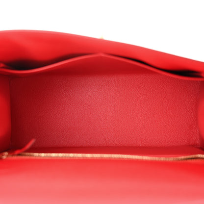 Hermes Epsom Kelly Sellier 28 Rouge Tomate 5 of 11