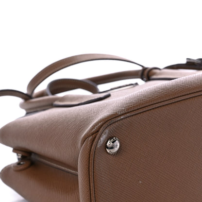 Prada Saffiano Cuir Small Twin Tote Cannella Cocco 9 of 14