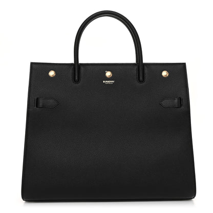 Burberry Grainy Calfskin Large Title Tote Black 1 of 9