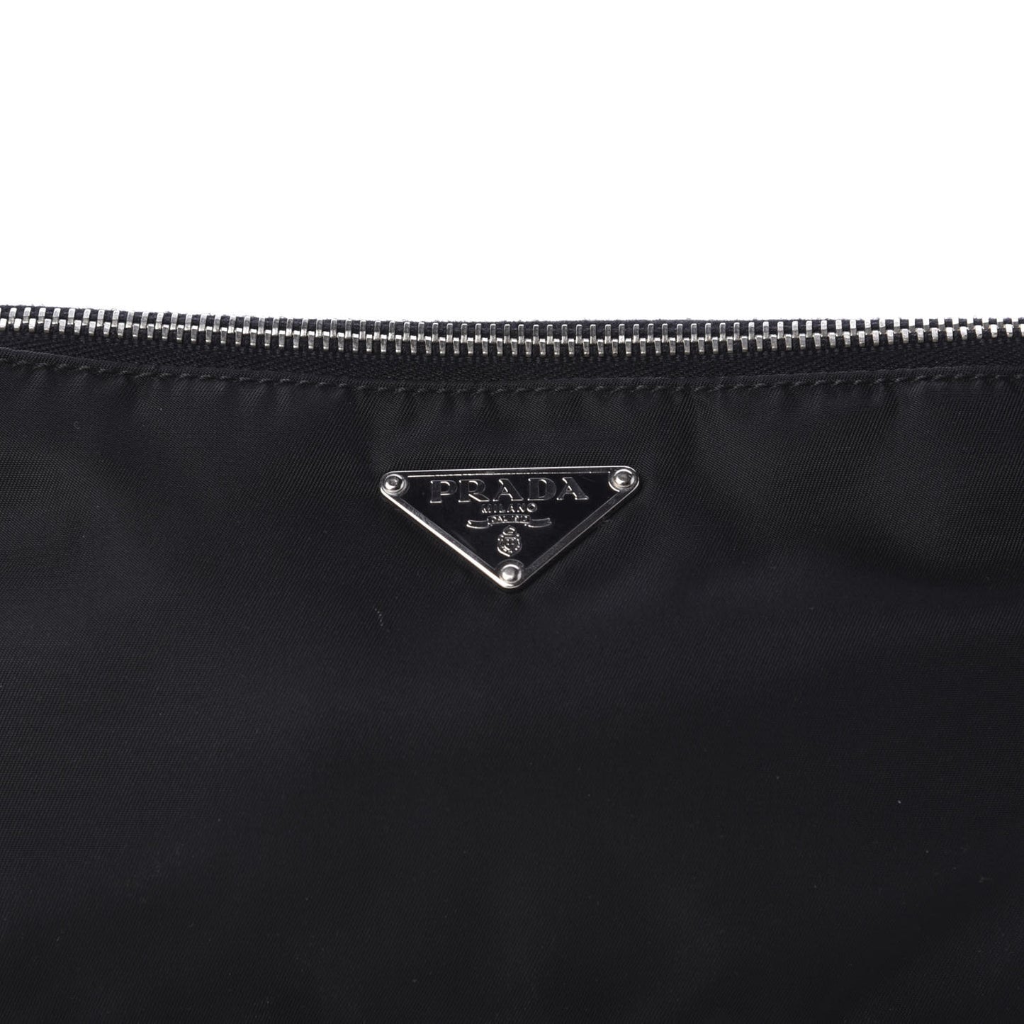 Tessuto Nylon Soft Calfskin Shoulder Bag Black