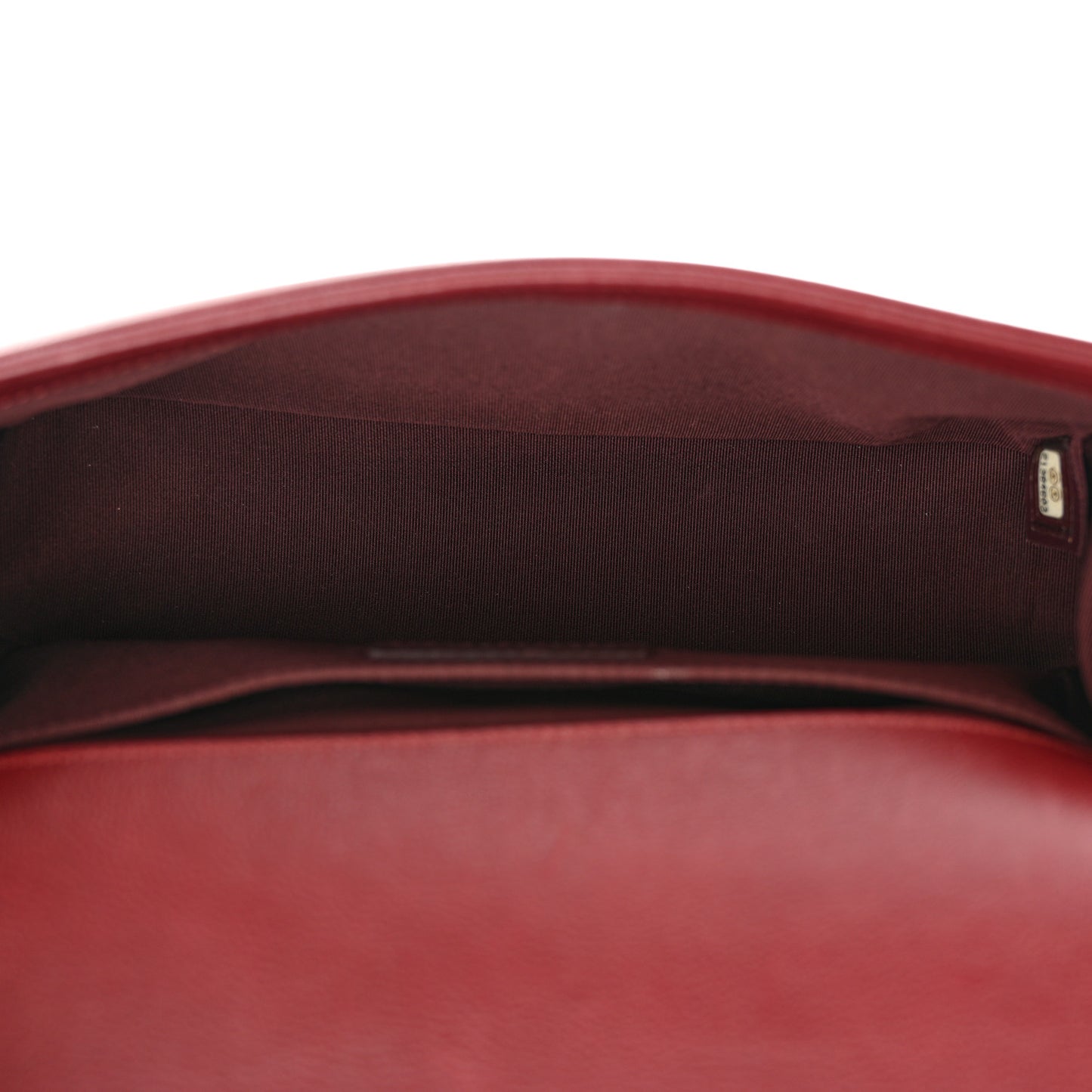 Calfskin Double Stitch Medium Boy Flap Burgundy