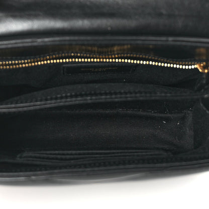 Saint Laurent Calfskin Y Quilted Monogram Toy Loulou Crossbody Satchel Black 4 of 8