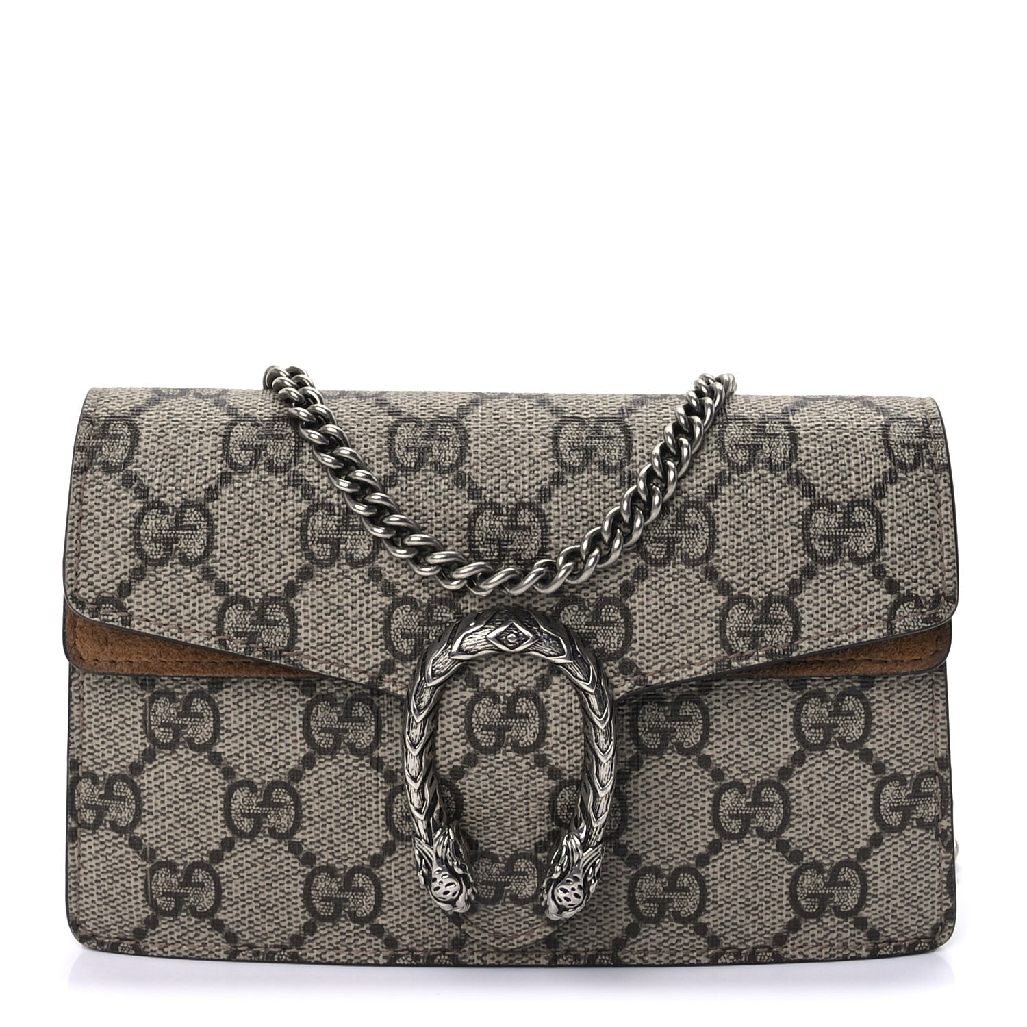 Gucci GG Supreme Monogram Super Mini Dionysus Shoulder Bag Taupe 1 of 8