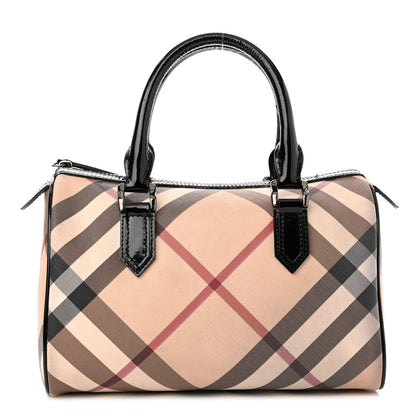 Burberry Supernova Check Patent Small Chester Bowling Bag Black 1 of 12