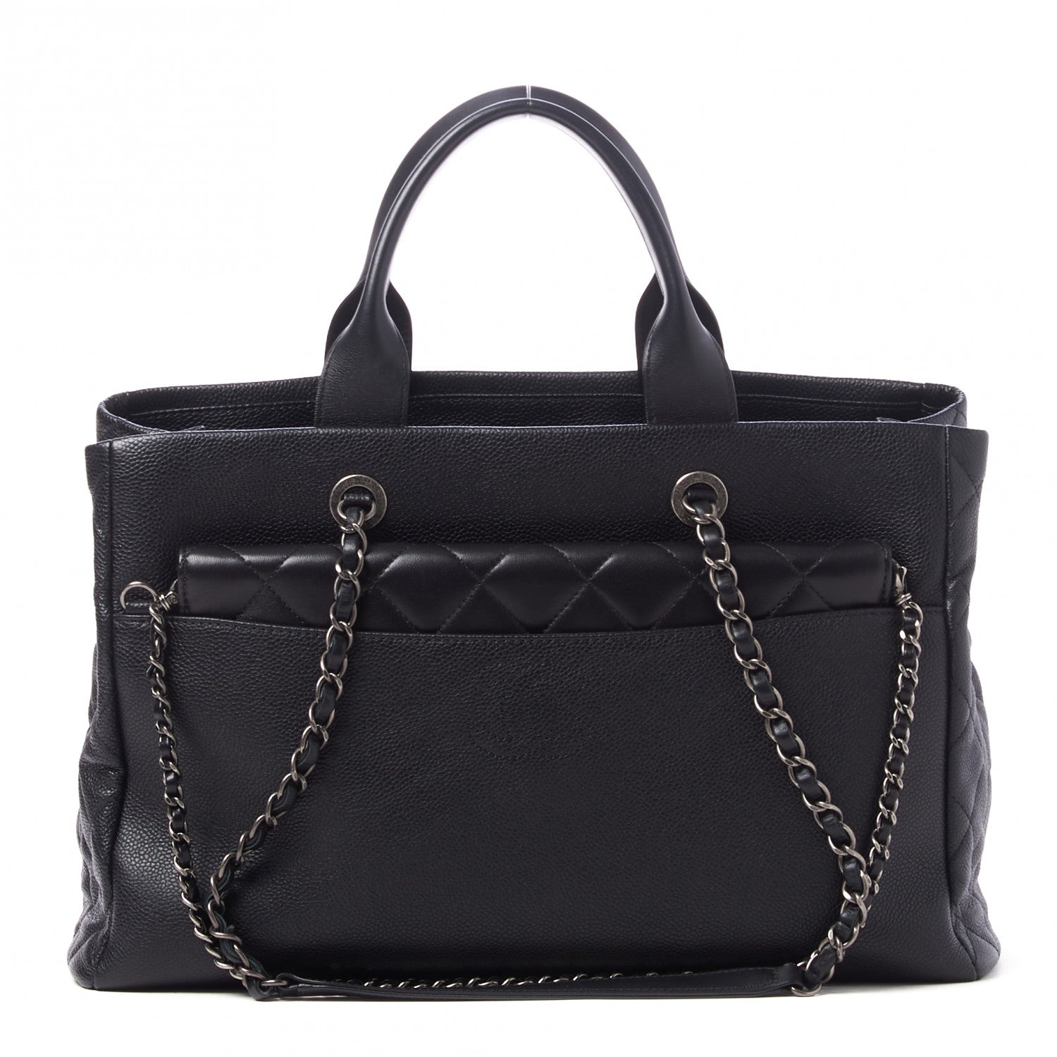 Chanel Caviar Lambskin Quilted Large Coco Break Shopping Bag Black 3 of 11