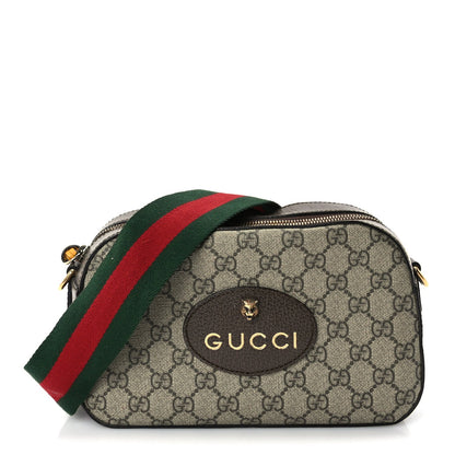 Gucci GG Supreme Monogram Web Neo Vintage Shoulder Bag New Acero Crop 1 of 8