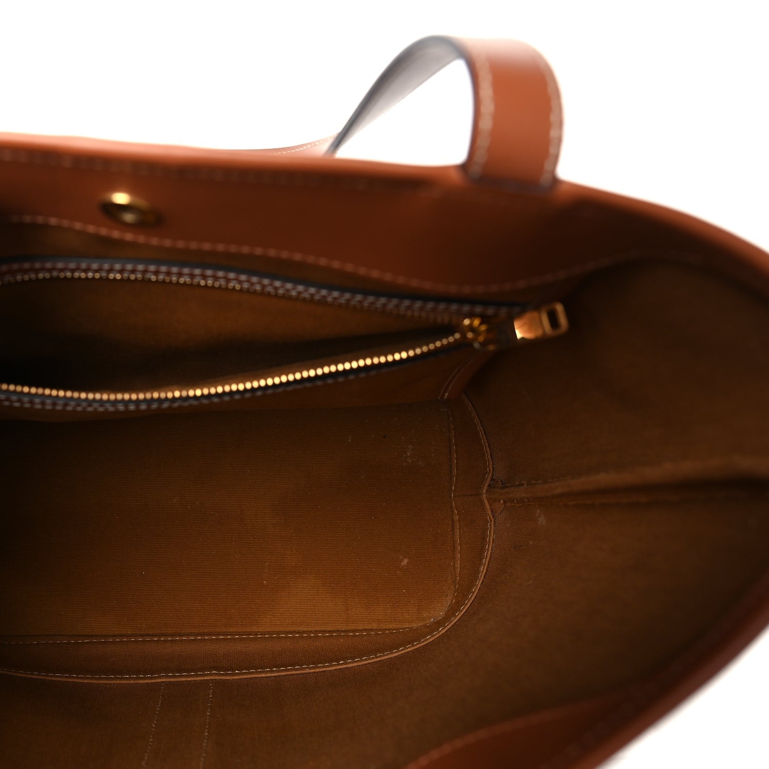 Celine Triomphe Canvas Calfskin Small Cabas Bag Tan 4 of 8