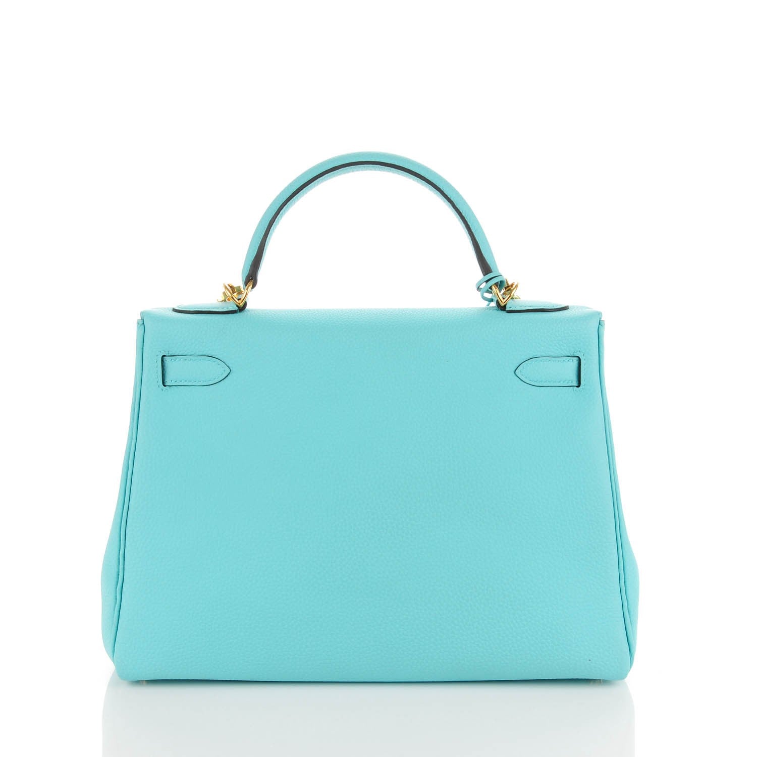 Hermes Togo Kelly Retourne 32 Bleu Atoll 7 of 26