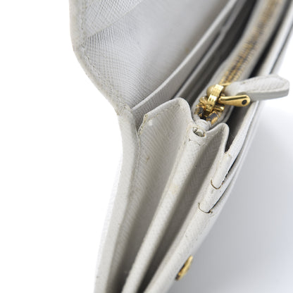 Prada Saffiano Bow Continental Wallet Talco 16 of 17