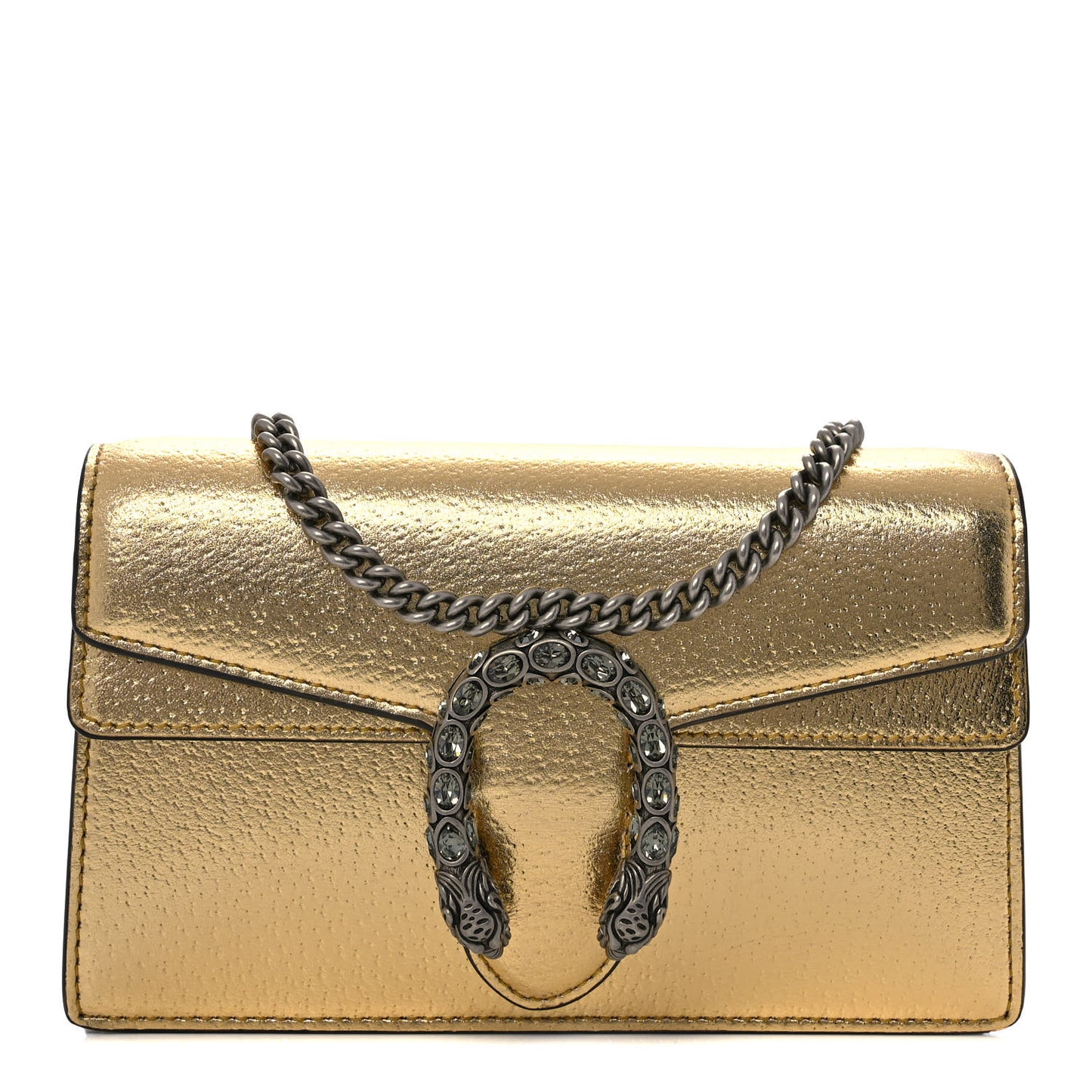 Metallic Calfskin Super Mini Dionysus Shoulder Bag Gold