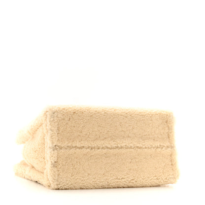 Celine Shearling Calfskin Triomphe Small Cabas Thais Natural Tan 4 of 10