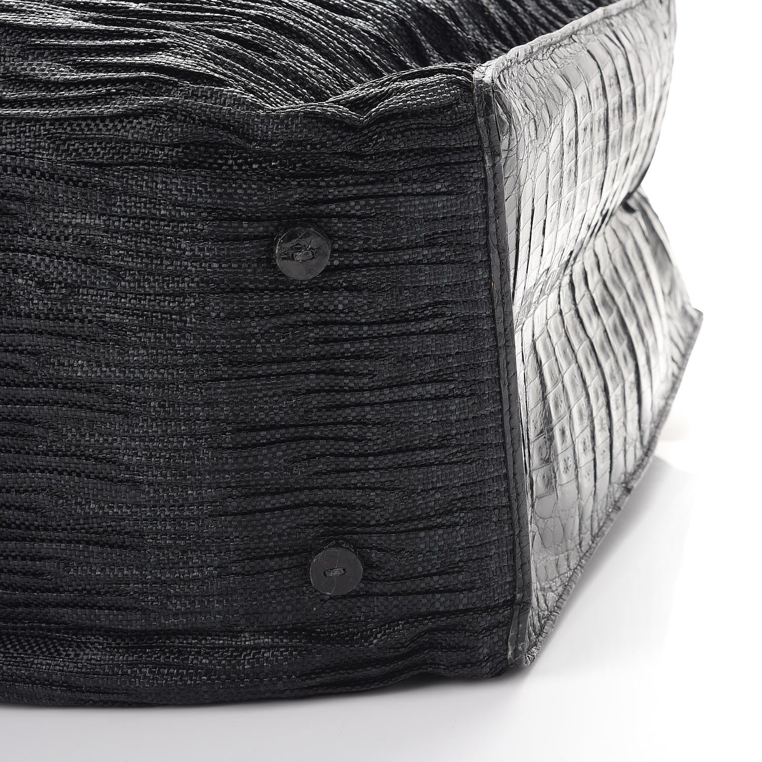 Nancy Gonzalez Straw Crocodile Shopping Tote Black 11 of 14