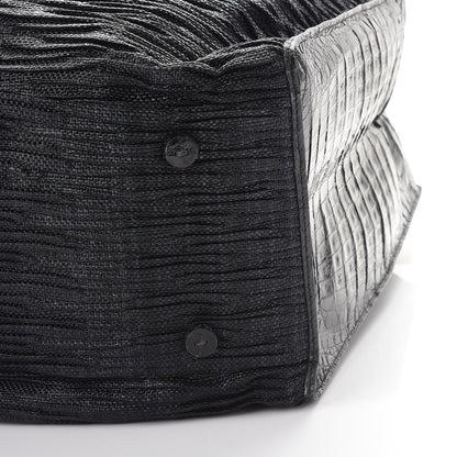 Nancy Gonzalez Straw Crocodile Shopping Tote Black 11 of 14