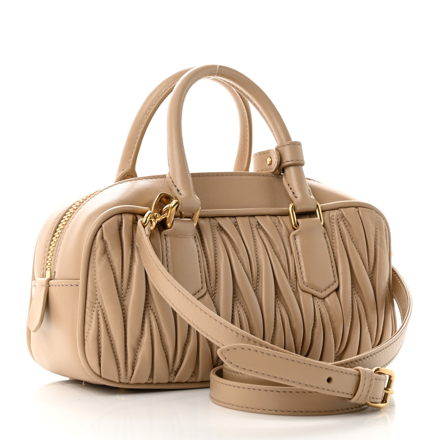 Nappa Matelasse Regular Arcadie Top Handle Bag Sabbia