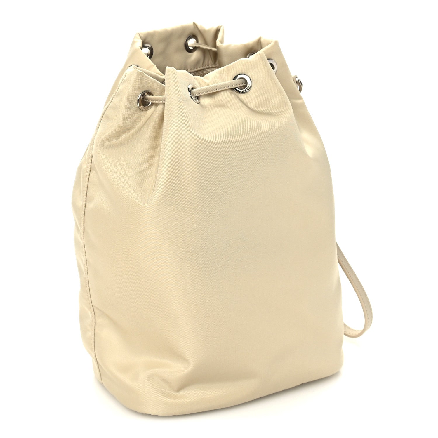 Prada Saffiano Tessuto Nylon Vela Bucket Wristlet Cammeo 2 of 8