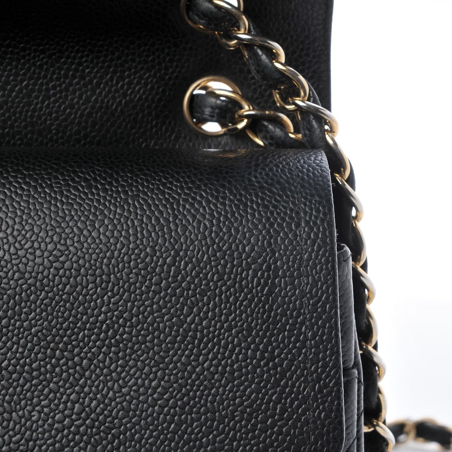 Caviar Quilted Jumbo Double Flap Black