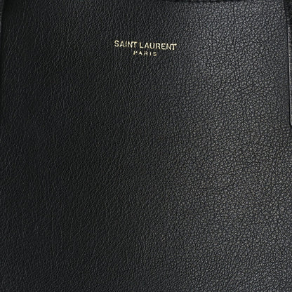 Saint Laurent Calfskin Large Leopard Print Shopping Tote Black 6 of 8