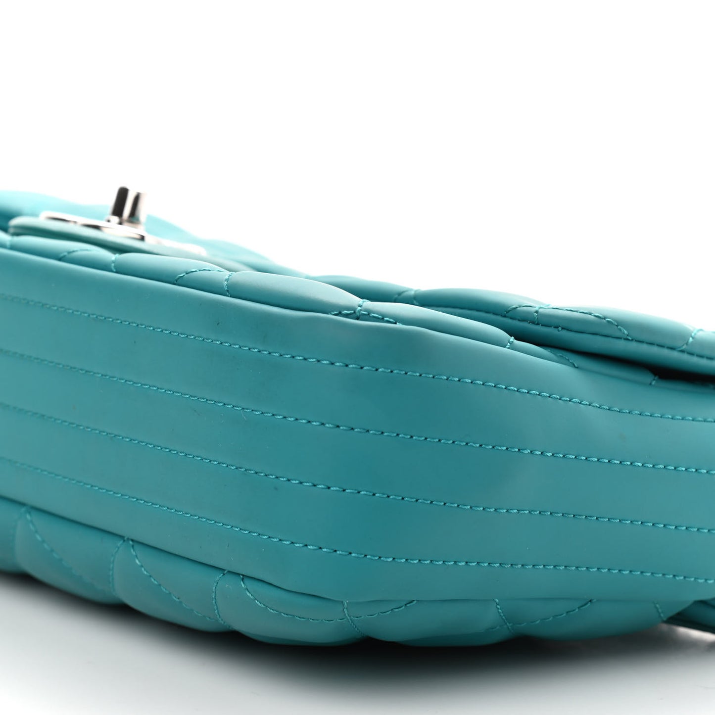 Lambskin Quilted Small Coco Rain Flap Turquoise