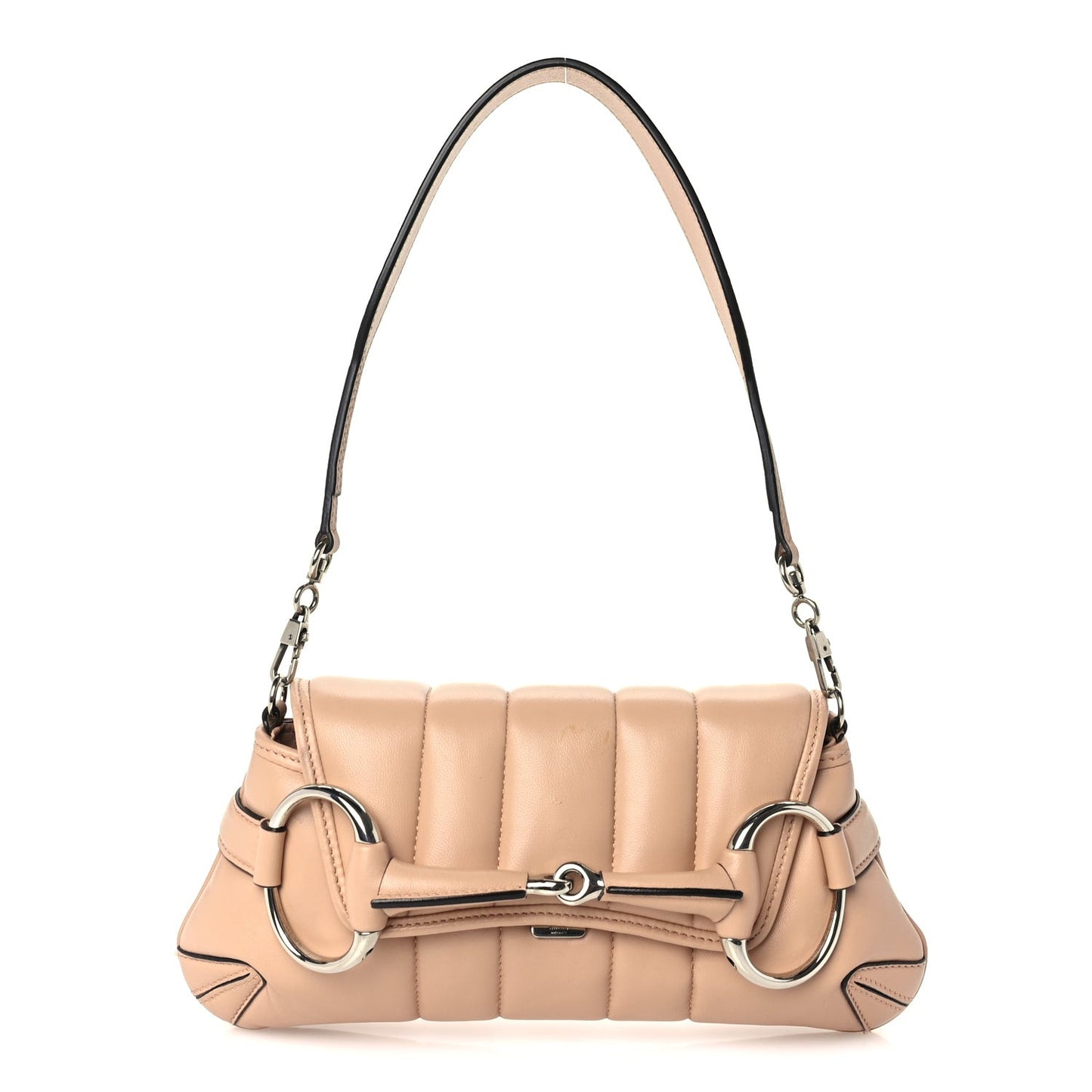 Nappa Vertical Matelasse Small Maxi Horsebit Chain Shoulder Bag Beige