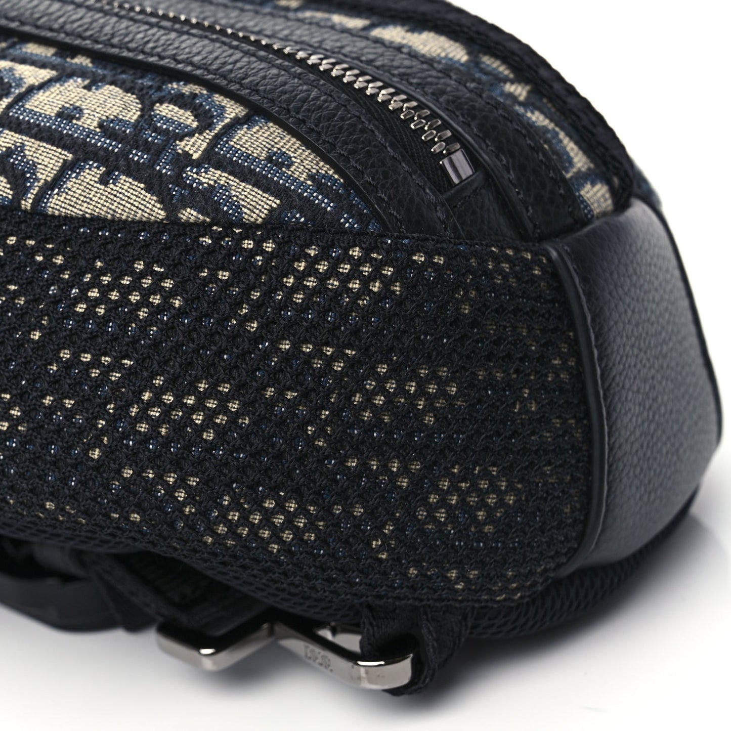 Grained Calfskin Oblique Scarab Sling Bag Blue Black