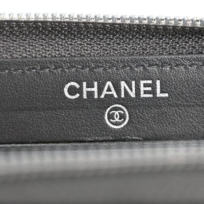 Chanel Iridescent Caviar Quilted Small Boy Zip Around Wallet Grey 6 of 7