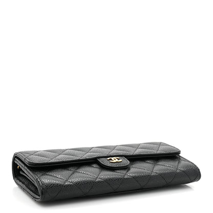 Chanel Caviar Quilted Large Gusset Flap Wallet Black 4 of 14
