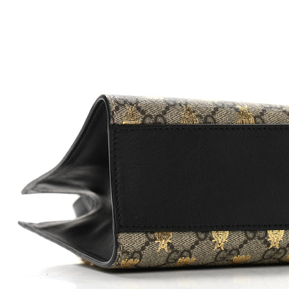 Gucci GG Supreme Monogram Bees Small Padlock Tote Beige Oro Black 9 of 11