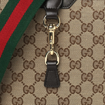 Gucci Monogram Web Mini Bucket Bag Beige Dark Brown 6 of 8