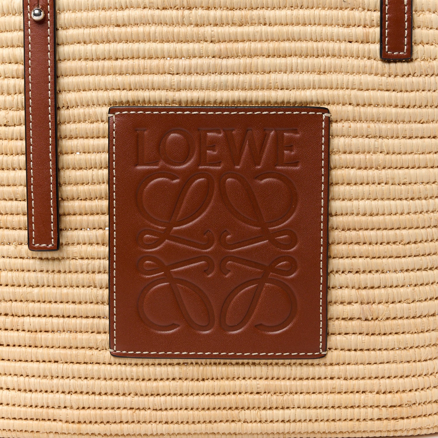 Loewe Raffia Small Square Basket Tote Bag Natural Tan 7 of 9