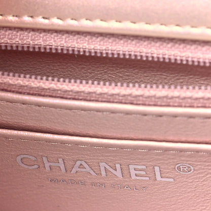 Chanel Iridescent Calfskin Quilted Mini Square Flap Pink 7 of 11