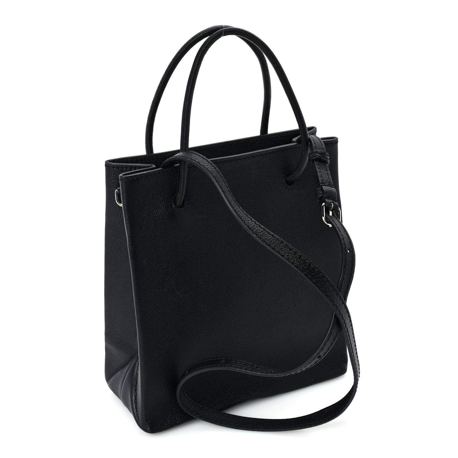 Balenciaga Calfskin Logo XXS Shopping Tote Black 2 of 8