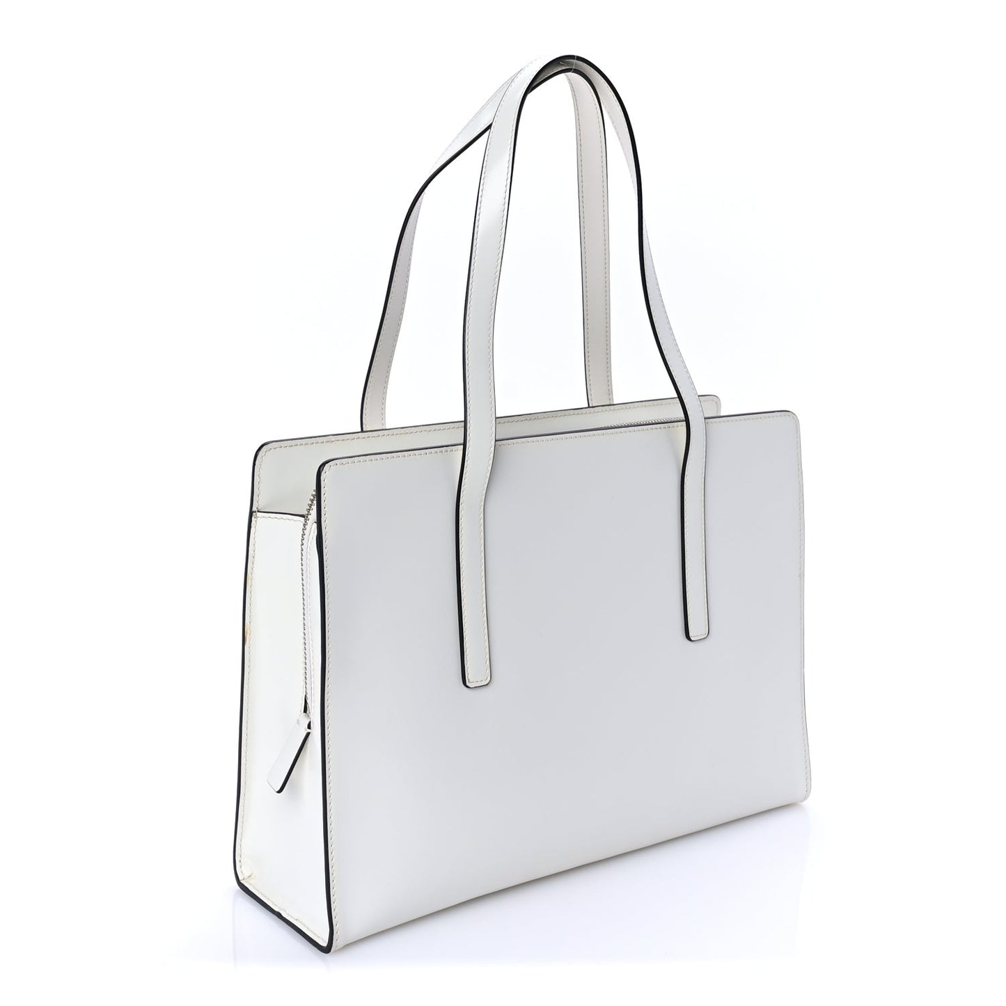 Spazzolato Medium Re-Edition 1995 Double Handle Handbag White