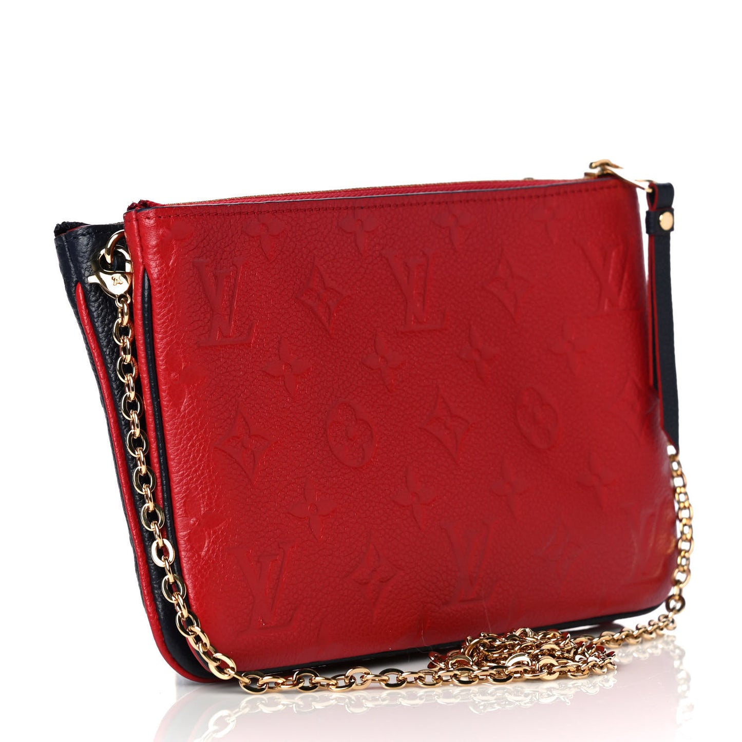 Empreinte Double Zip Pochette Marine Rouge