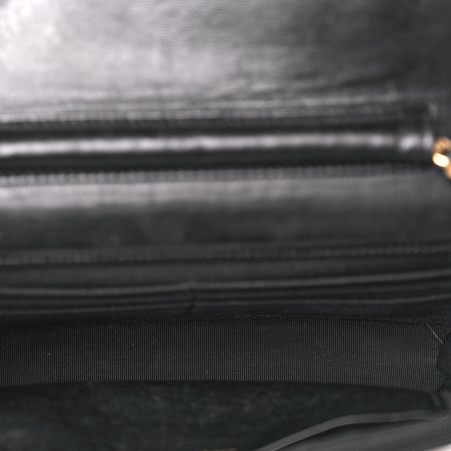 Crackled Patent Calfskin Puzzle Reissue Wallet On Chain WOC Black